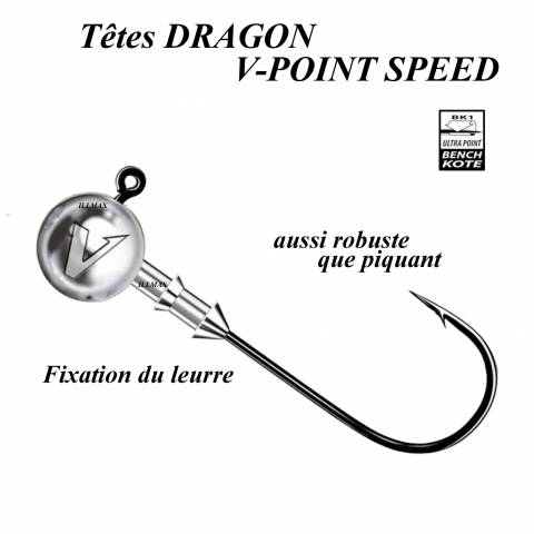 TÊTES PLOMBEES DRAGON V-POINT SPEED / Hameçons