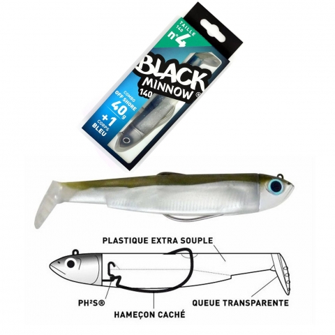 LEURRE SOUPLE BLACK MINNOW COMBO 140 FIIISH / Eau Douce