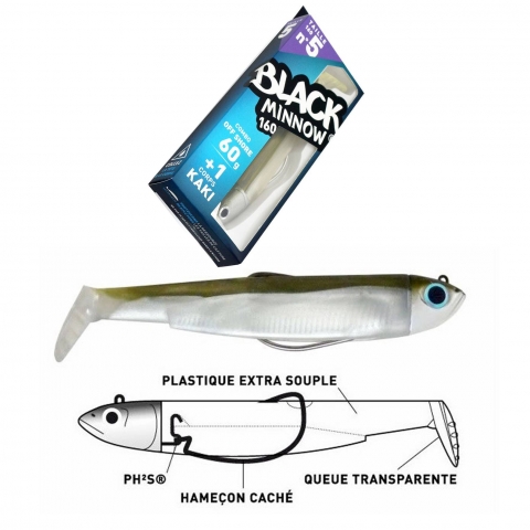 LEURRE SOUPLE BLACK MINNOW COMBO 160 FIIISH / Mer