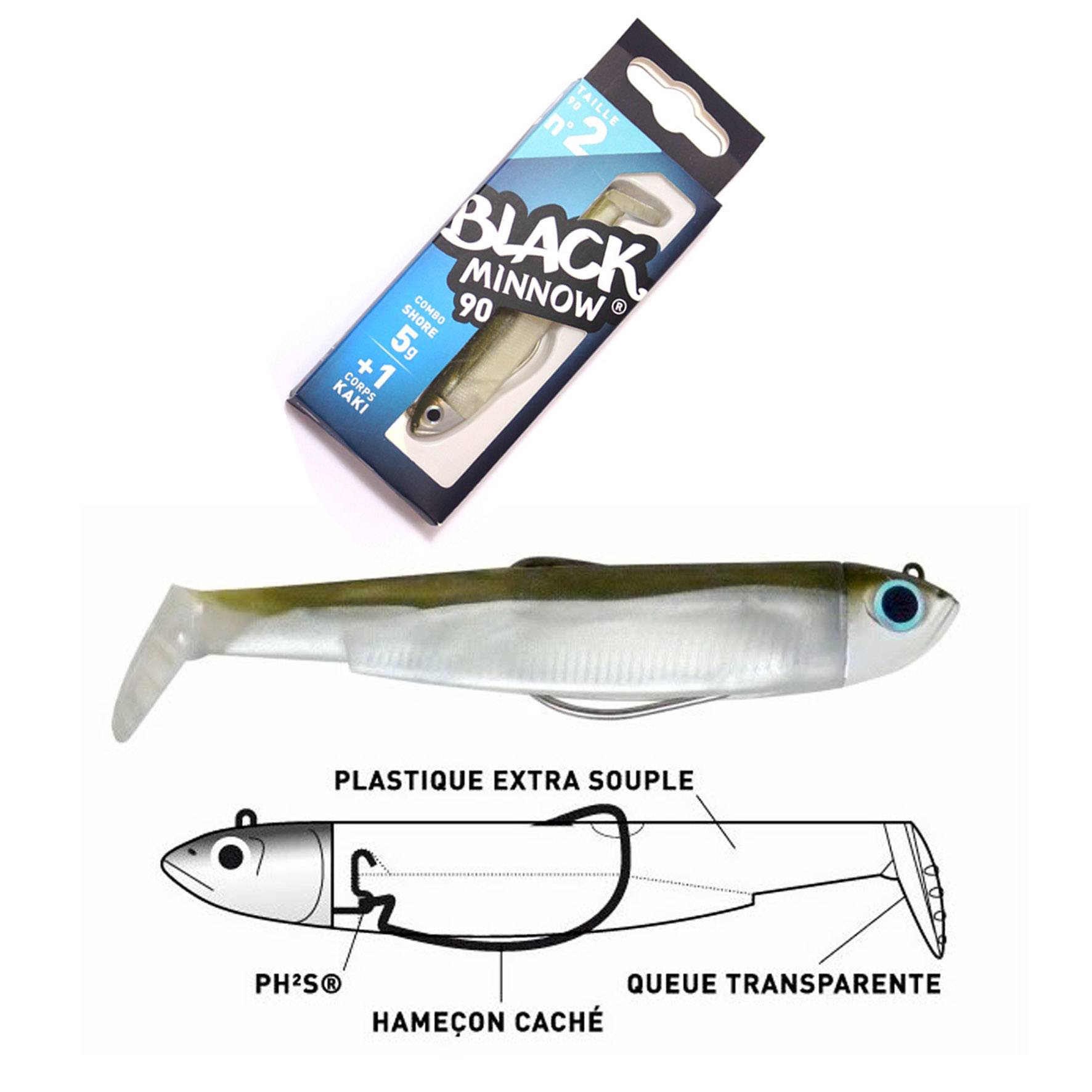 LEURRE SOUPLE FIIISH BLACK MINNOW COMBO 90