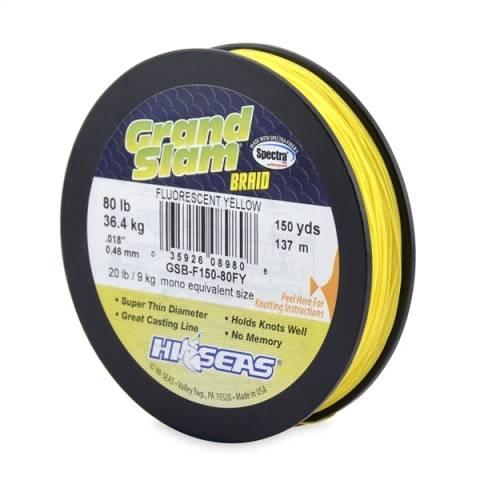 TRESSE GRAND SLAM JAUNE HI SEAS - 274m / Tresses/Tresses acier/Lead core