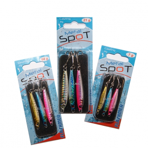 KIT METAL SPOT 3 JIGS  7G - 14G - 21G FLASHMER / Jig/Rubber/vertical