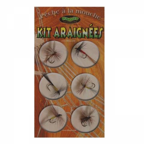 KIT 6 MOUCHES ARAIGNEES RAGOT pêche à la mouche / Destockage
