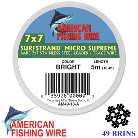 TRESSE ACIER 7x7 SURFSTRAND 5m AFW / Fils de pêche