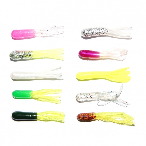 20 LEURRES TUBES 10 COULEURS 2.6cm BIG BITE BAITS / Créatures