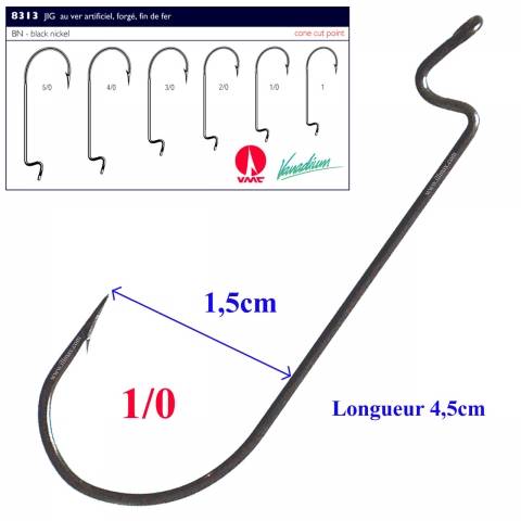 hameçons VMC JIG 8313 VER ARTIFICIEL / Hameçons simples